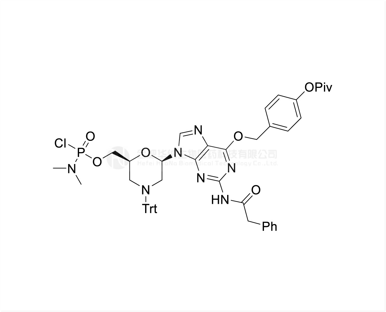 O6-(p-tolyl pivalate)-N2-PhAc protected G PMO Monomer